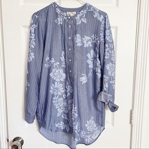 Jane and Delancey | Floral Stripped Print Button Down Blouse